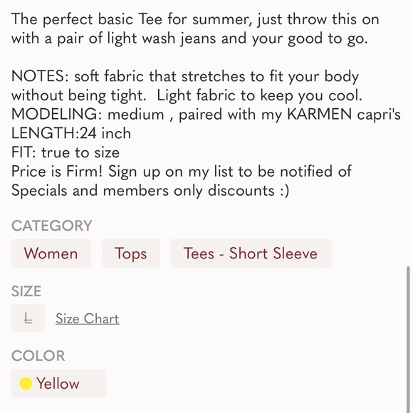 🆕 Pale Yellow Basic Tee - Picture 6 of 6